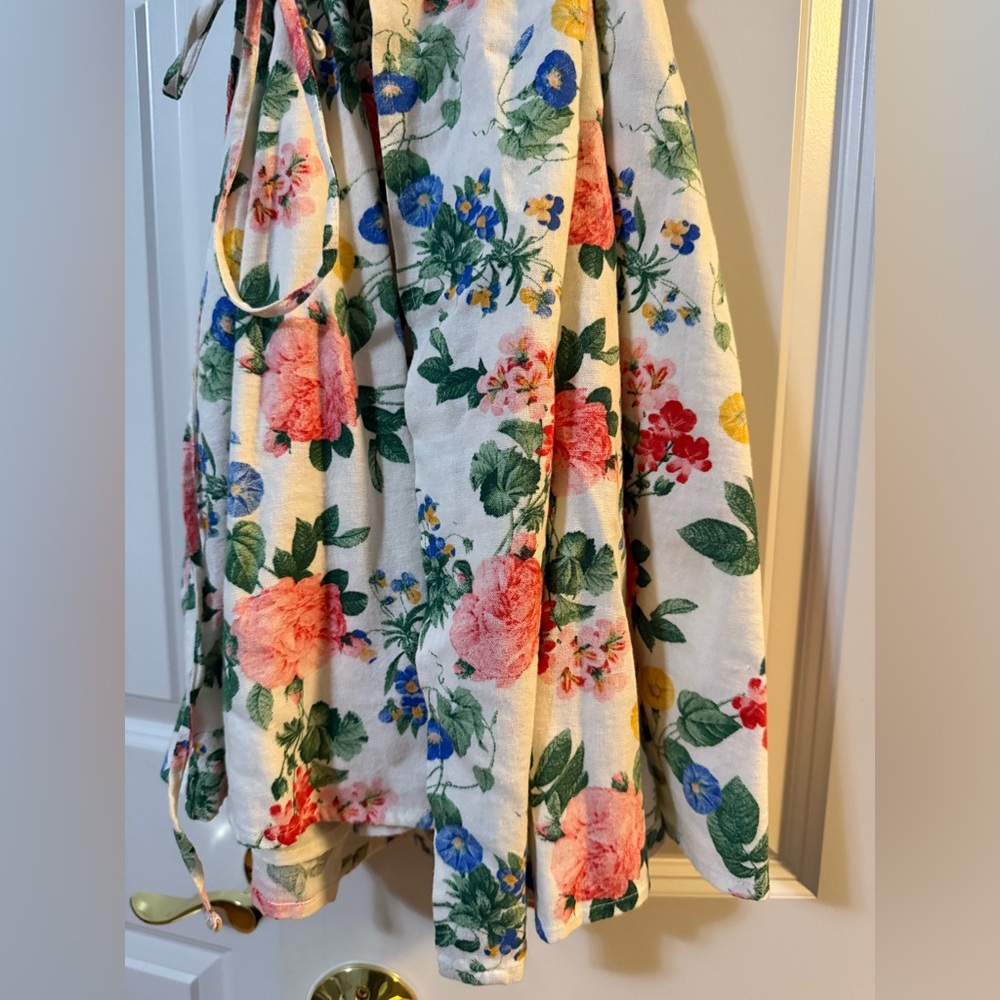 Old Navy Floral Puff Sleeve Mini Wrap Sundress - Picture 2 of 8